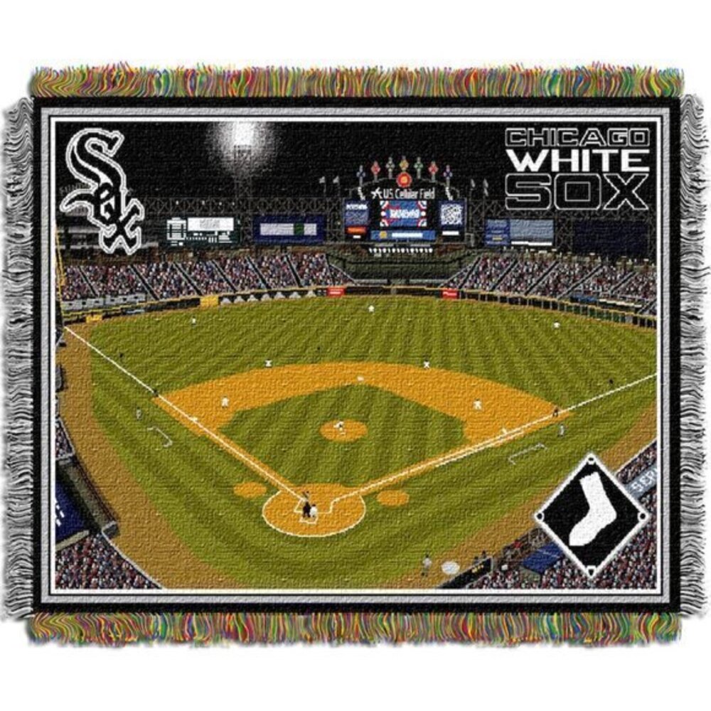 NWT Chicago White Sox Stadium Tapestry Throw Blanket 48x60 MLB Northwest Cotton